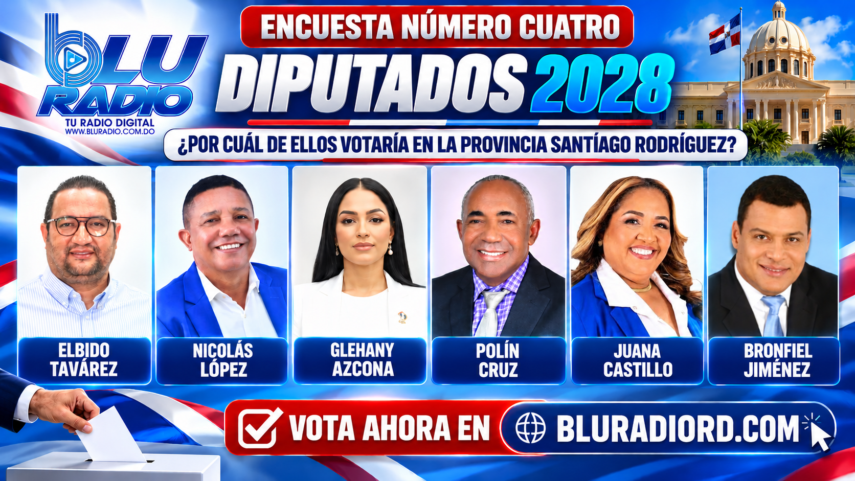 POR CUAL DE ELLOS VOTARÌA PARA DIPUTADO O DIPUTADA EN EL 2028 EN SANTIAGO RODRÌGUEZ